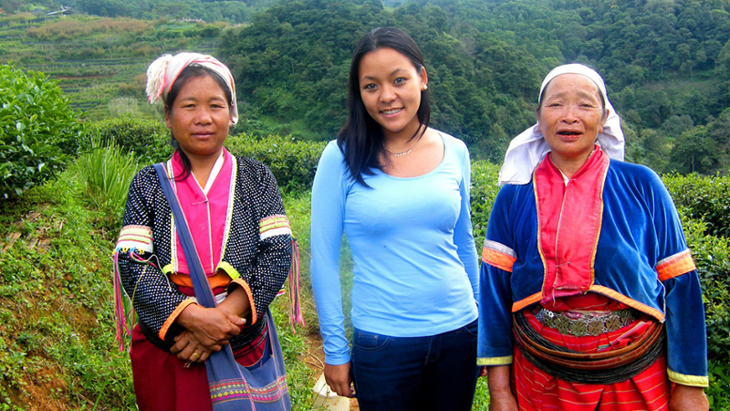 Arina Lester working in the field